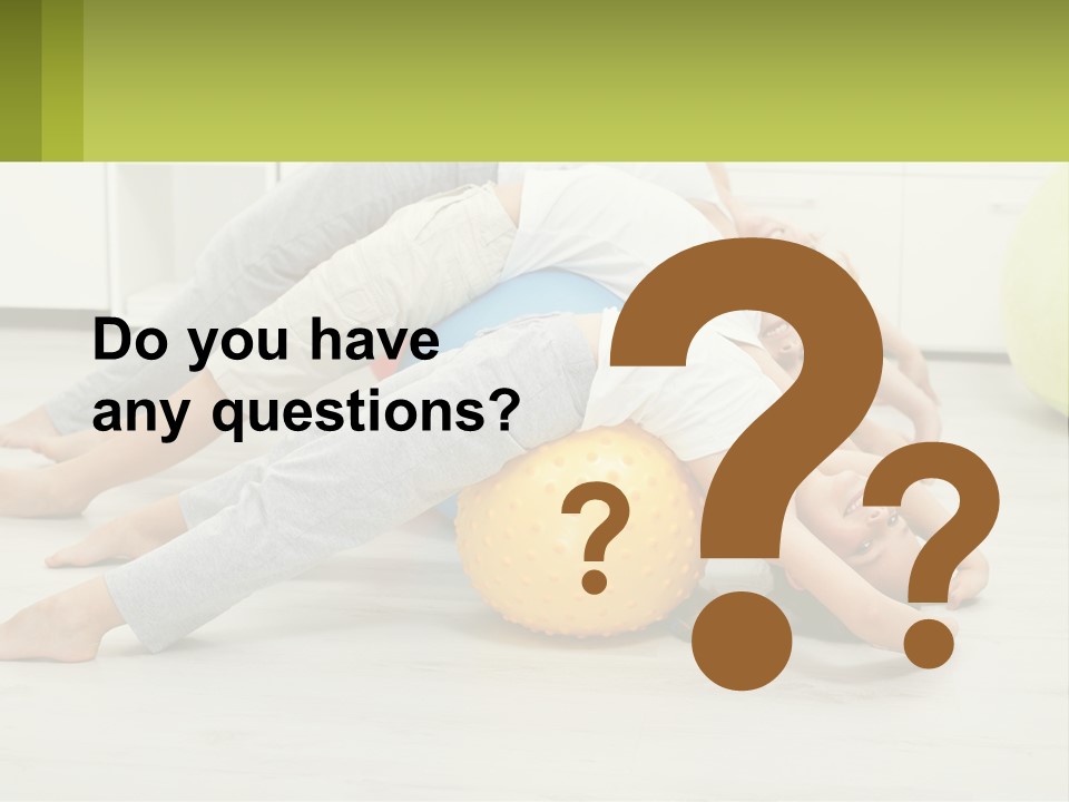 A Group Of People Laying On Top Of A Yellow Ball PowerPoint Template