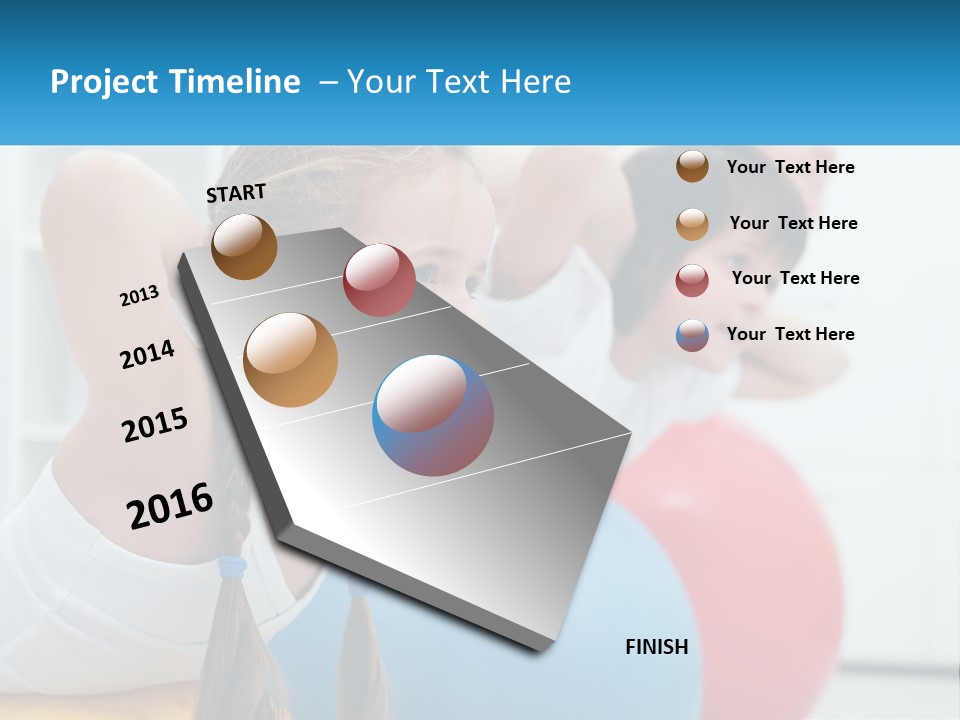 A Young Girl And Boy Doing Exercises On Exercise Balls PowerPoint Template