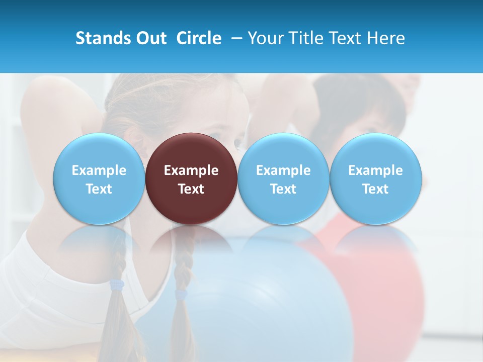 A Young Girl And Boy Doing Exercises On Exercise Balls PowerPoint Template