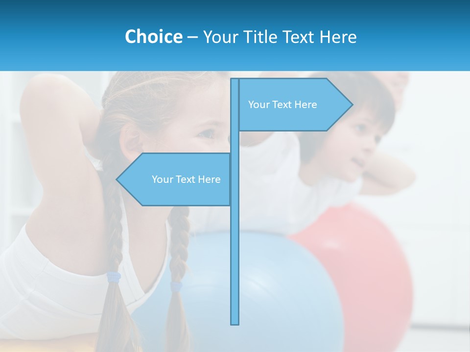 A Young Girl And Boy Doing Exercises On Exercise Balls PowerPoint Template