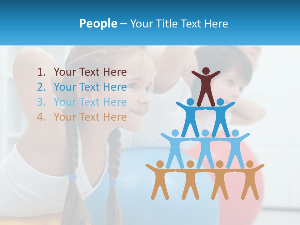 A Young Girl And Boy Doing Exercises On Exercise Balls PowerPoint Template