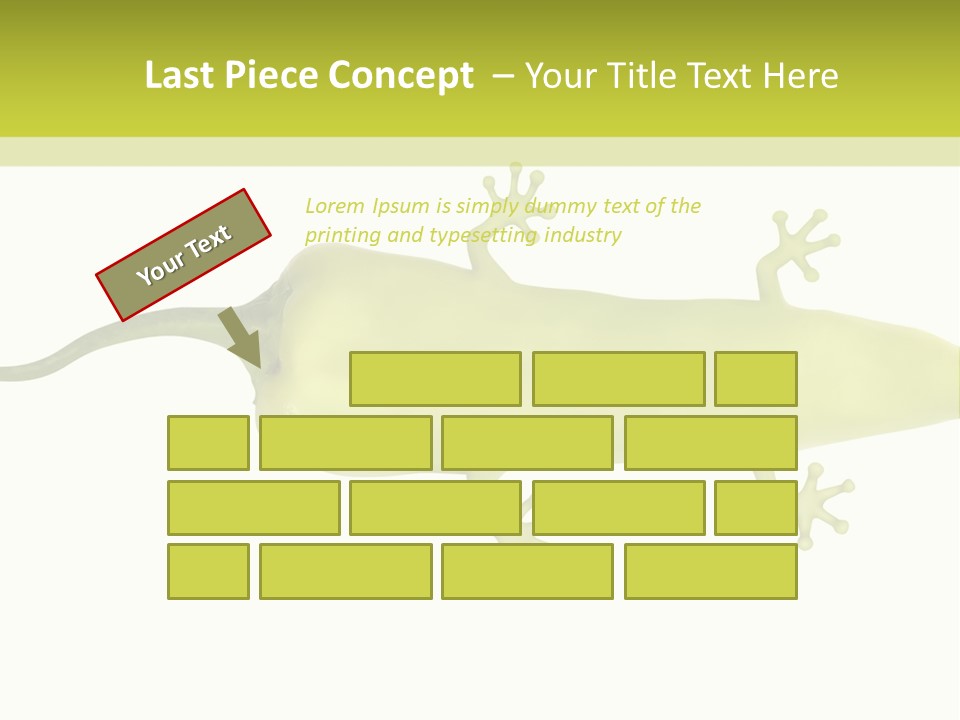 A Green Geckoon On A White Background PowerPoint Template