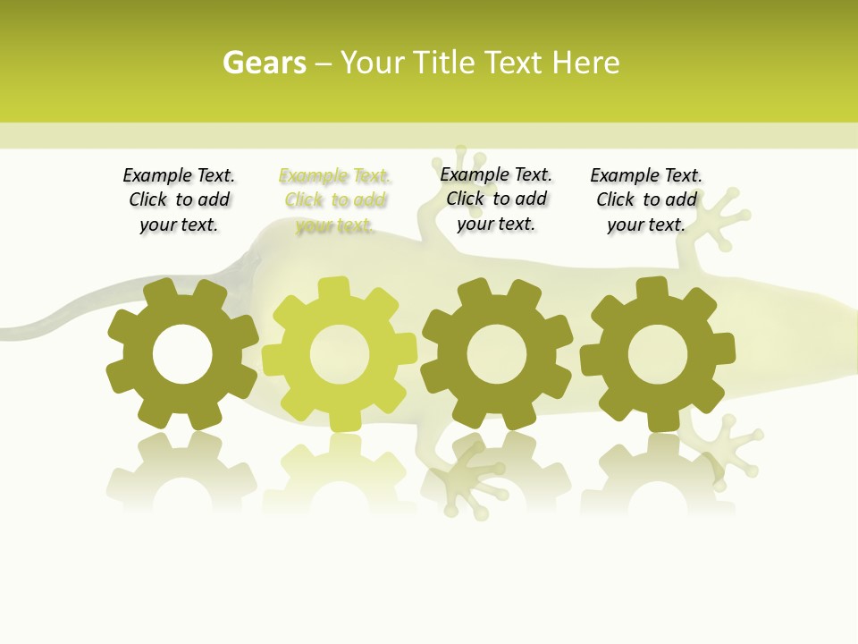 A Green Geckoon On A White Background PowerPoint Template