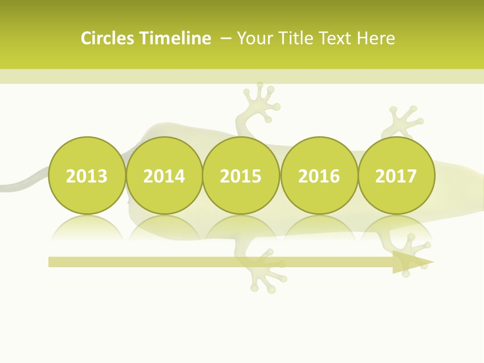A Green Geckoon On A White Background PowerPoint Template