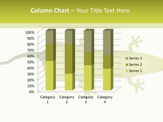 A Green Geckoon On A White Background PowerPoint Template
