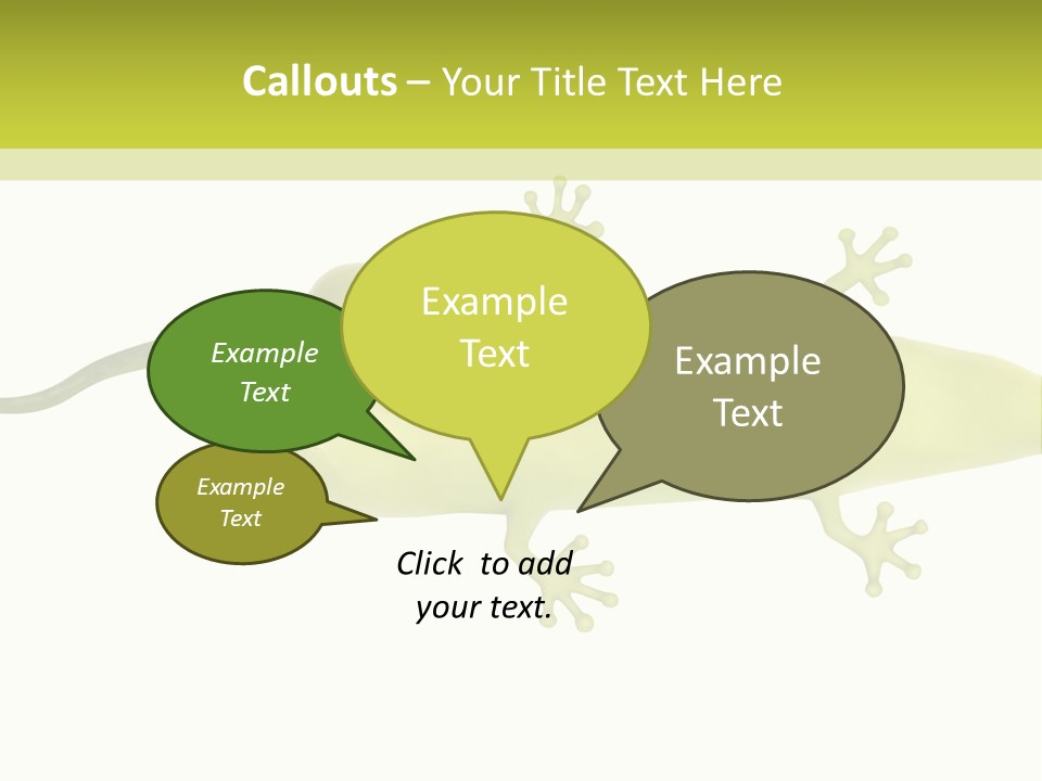 A Green Geckoon On A White Background PowerPoint Template