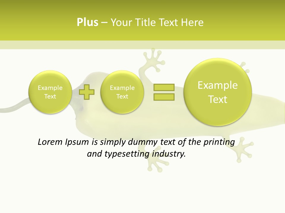 A Green Geckoon On A White Background PowerPoint Template