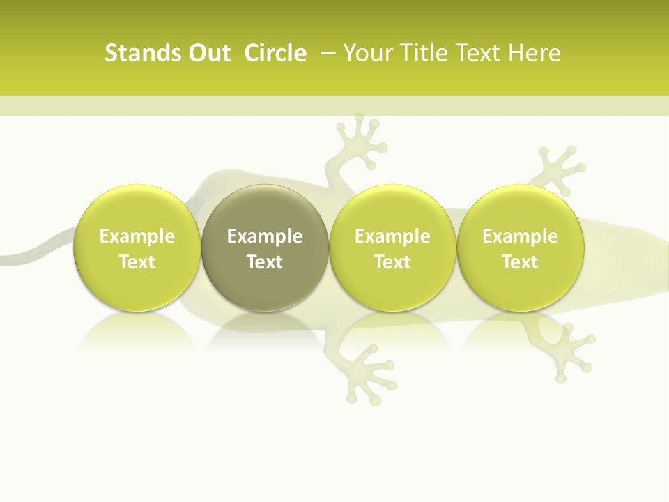 A Green Geckoon On A White Background PowerPoint Template