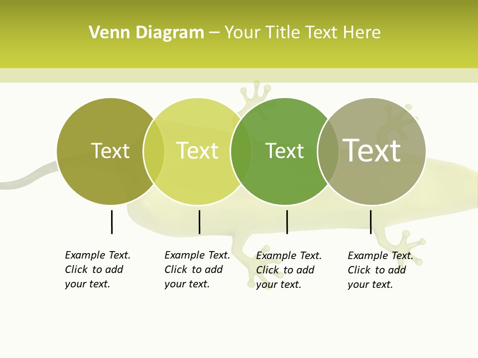 A Green Geckoon On A White Background PowerPoint Template