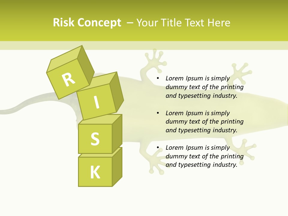 A Green Geckoon On A White Background PowerPoint Template