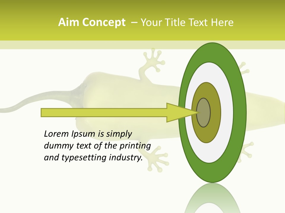 A Green Geckoon On A White Background PowerPoint Template