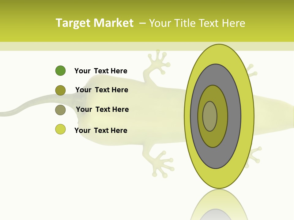 A Green Geckoon On A White Background PowerPoint Template