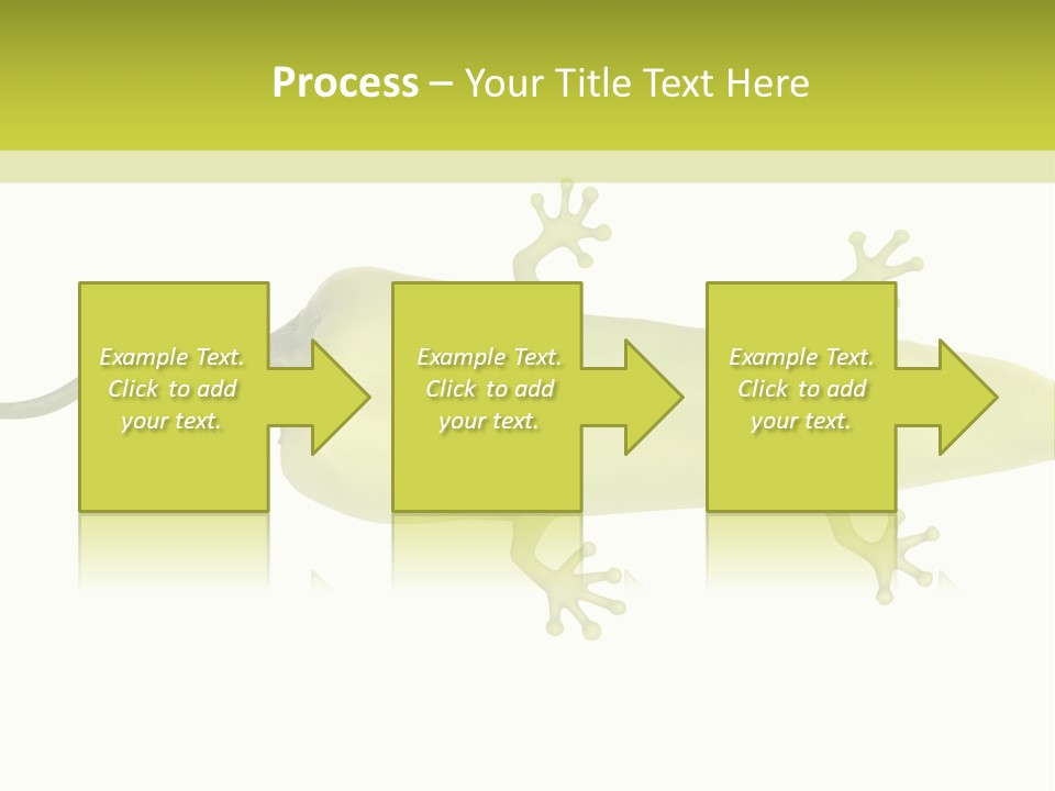 A Green Geckoon On A White Background PowerPoint Template