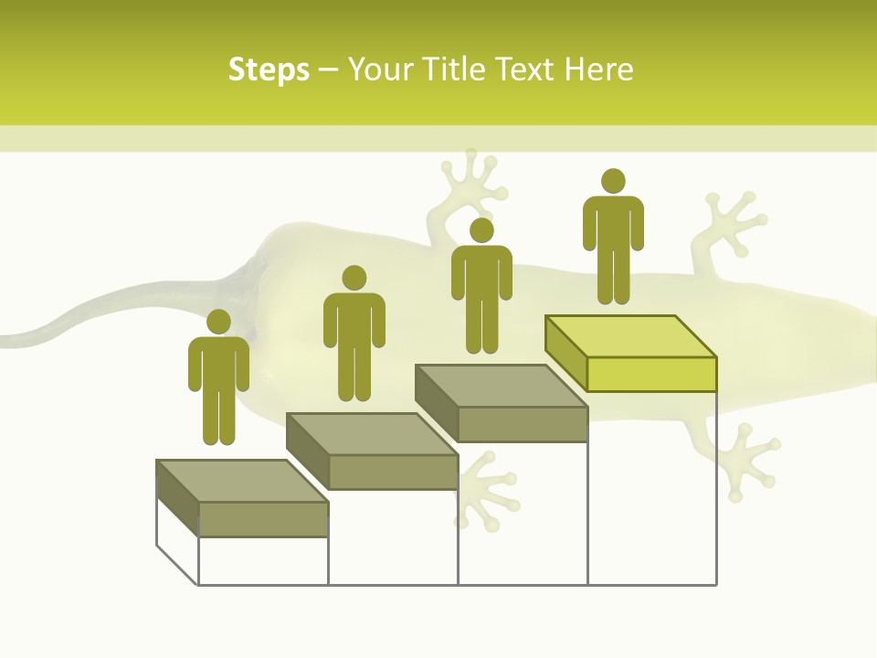 A Green Geckoon On A White Background PowerPoint Template