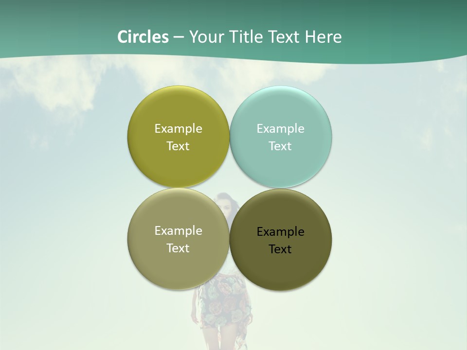 A Woman Standing In A Field With A Blue Sky In The Background PowerPoint Template
