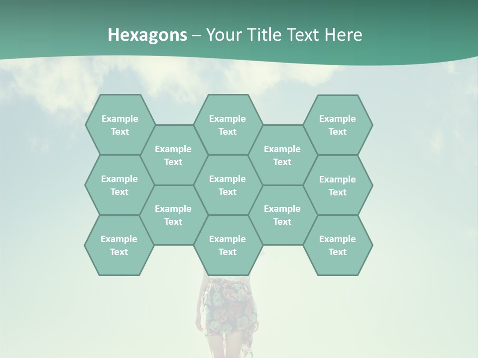 A Woman Standing In A Field With A Blue Sky In The Background PowerPoint Template