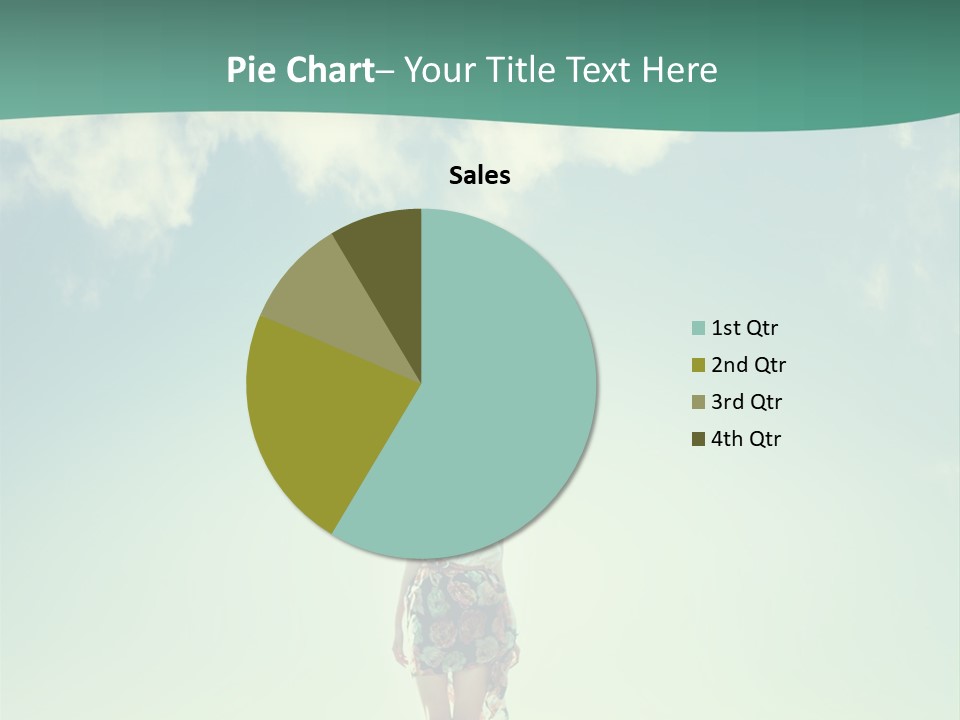 A Woman Standing In A Field With A Blue Sky In The Background PowerPoint Template