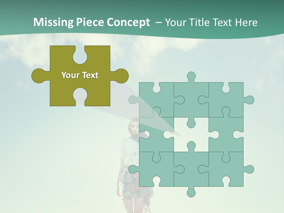 A Woman Standing In A Field With A Blue Sky In The Background PowerPoint Template