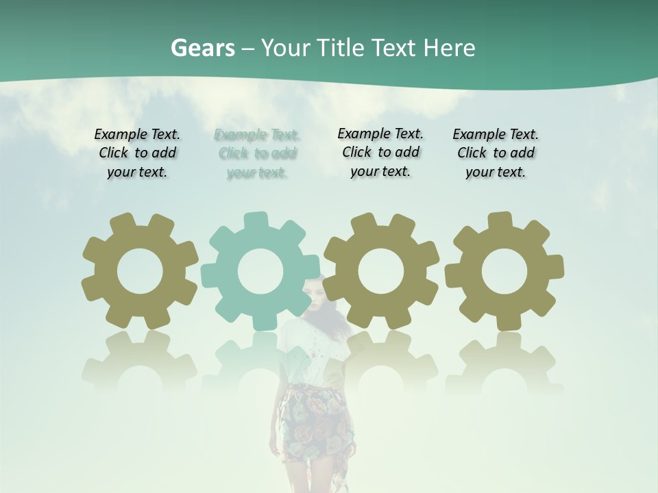 A Woman Standing In A Field With A Blue Sky In The Background PowerPoint Template