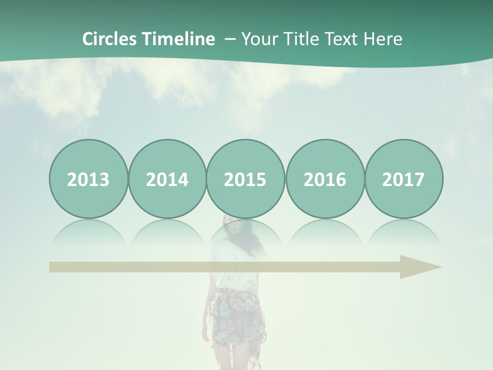 A Woman Standing In A Field With A Blue Sky In The Background PowerPoint Template
