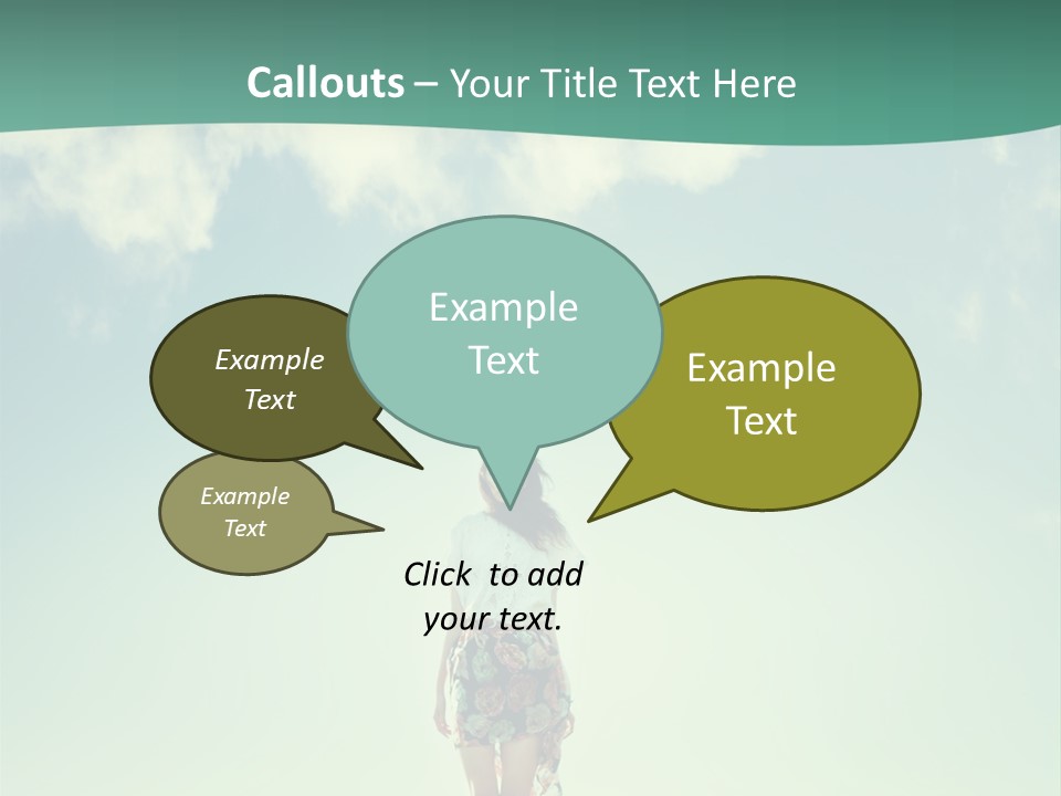 A Woman Standing In A Field With A Blue Sky In The Background PowerPoint Template
