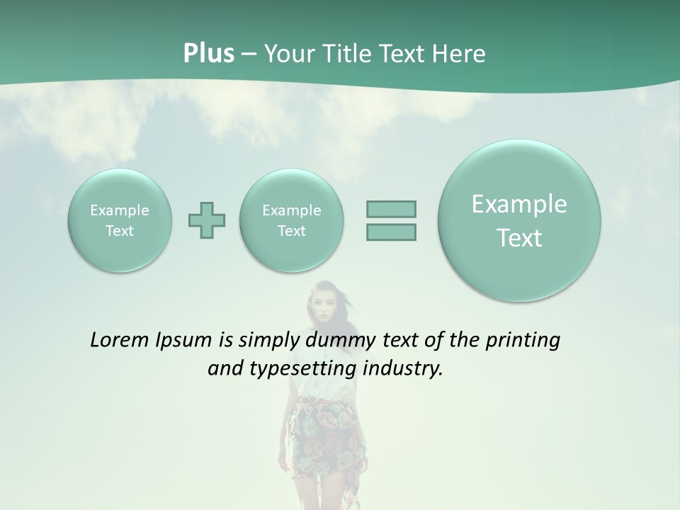A Woman Standing In A Field With A Blue Sky In The Background PowerPoint Template