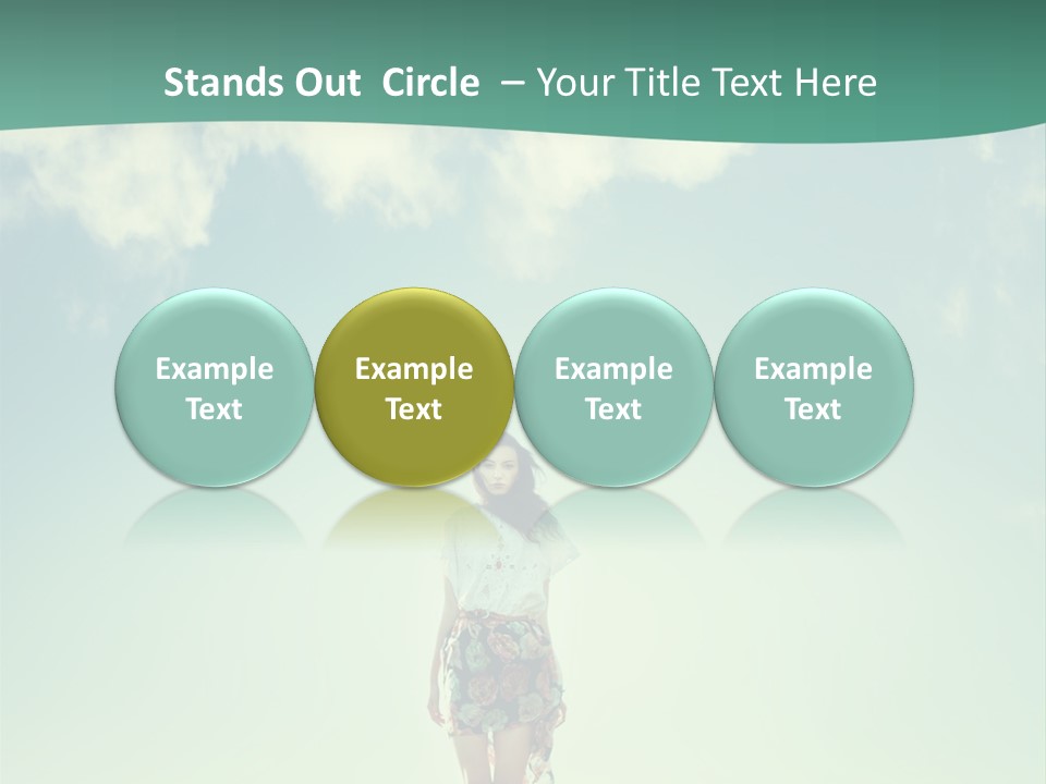A Woman Standing In A Field With A Blue Sky In The Background PowerPoint Template