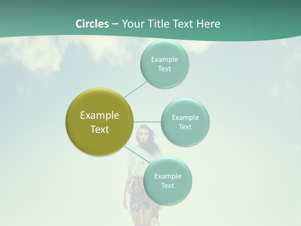 A Woman Standing In A Field With A Blue Sky In The Background PowerPoint Template