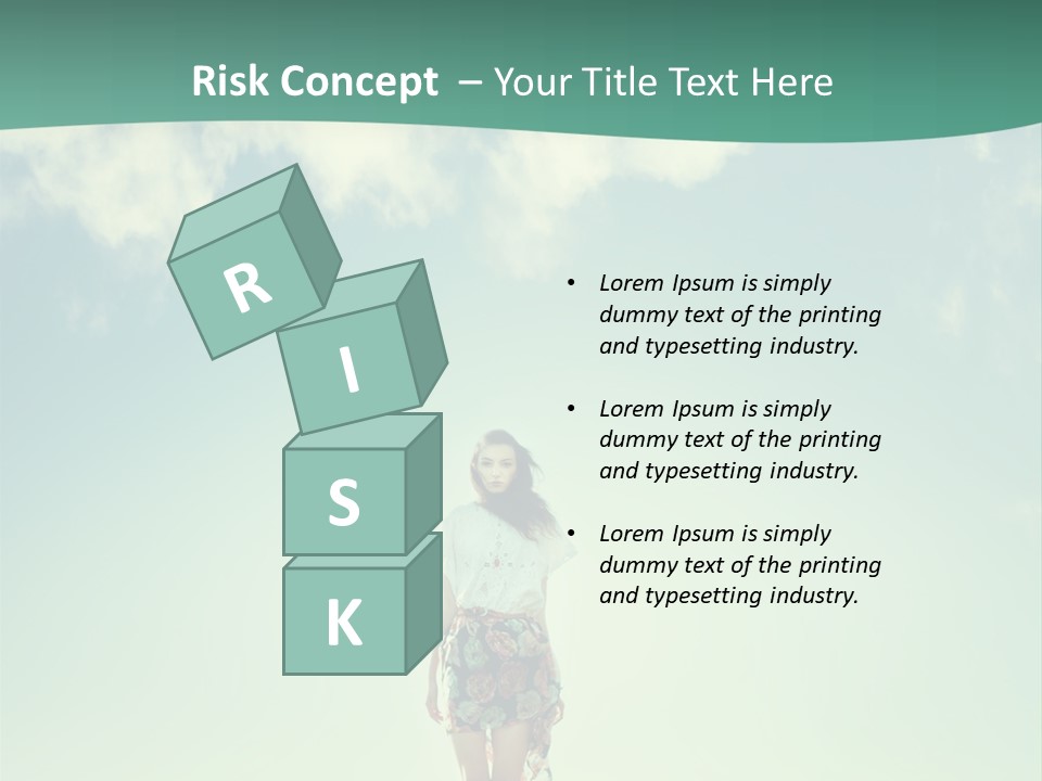 A Woman Standing In A Field With A Blue Sky In The Background PowerPoint Template