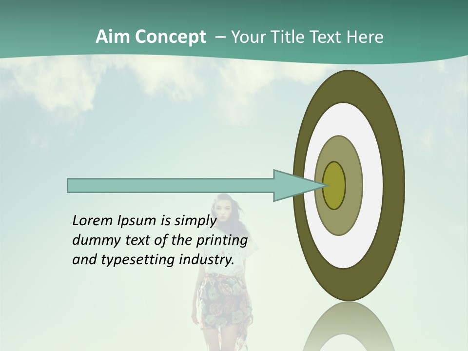 A Woman Standing In A Field With A Blue Sky In The Background PowerPoint Template