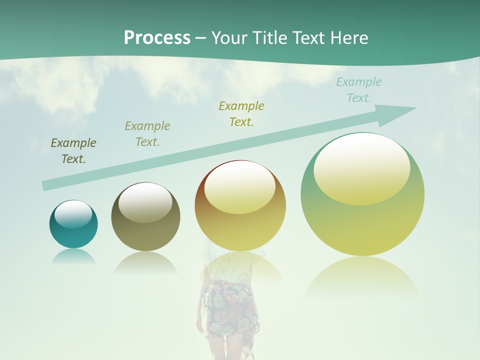 A Woman Standing In A Field With A Blue Sky In The Background PowerPoint Template