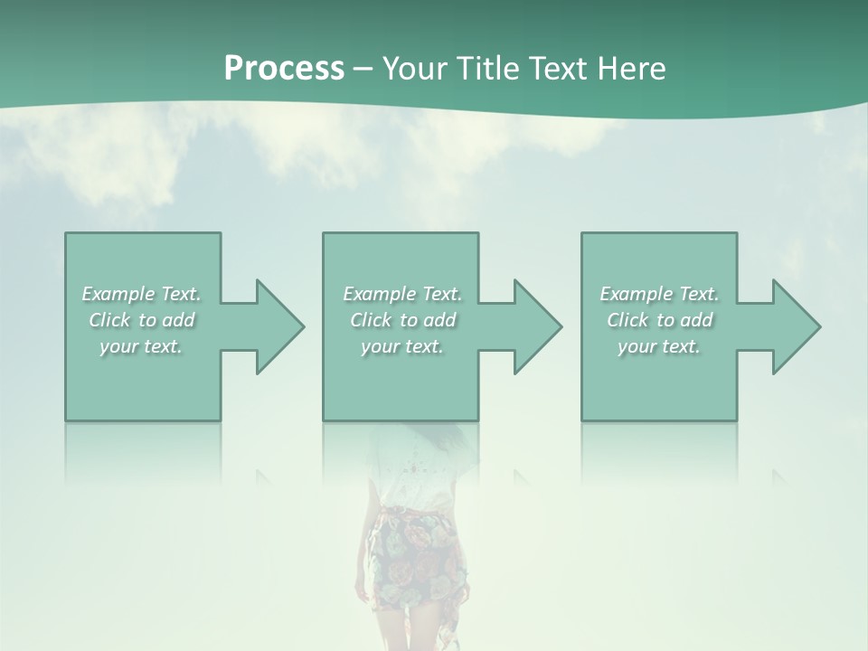 A Woman Standing In A Field With A Blue Sky In The Background PowerPoint Template