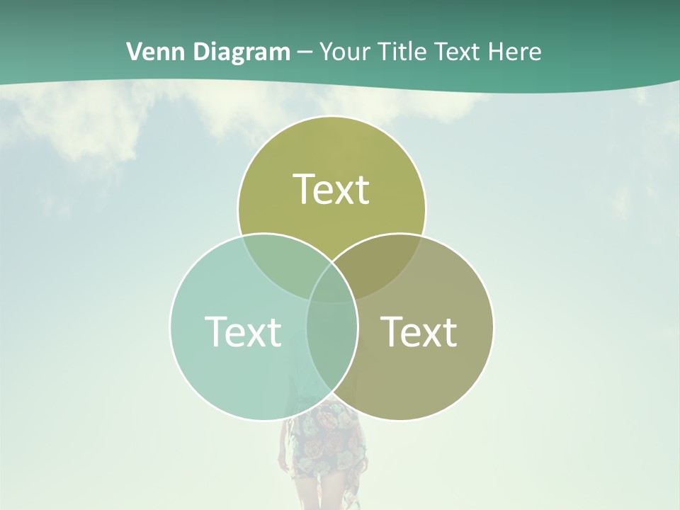 A Woman Standing In A Field With A Blue Sky In The Background PowerPoint Template