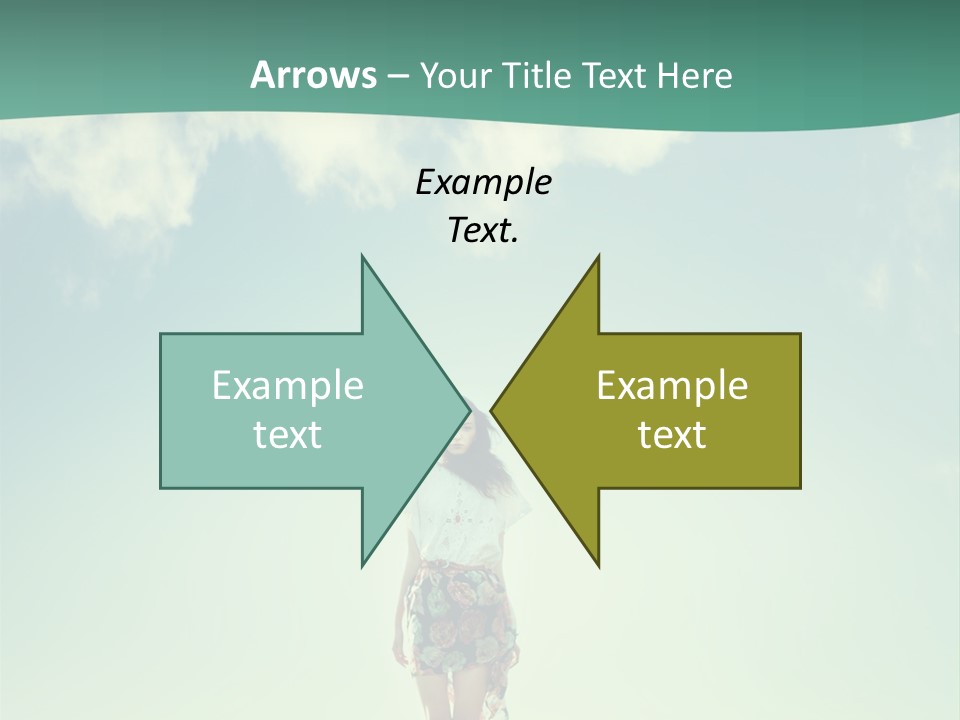 A Woman Standing In A Field With A Blue Sky In The Background PowerPoint Template