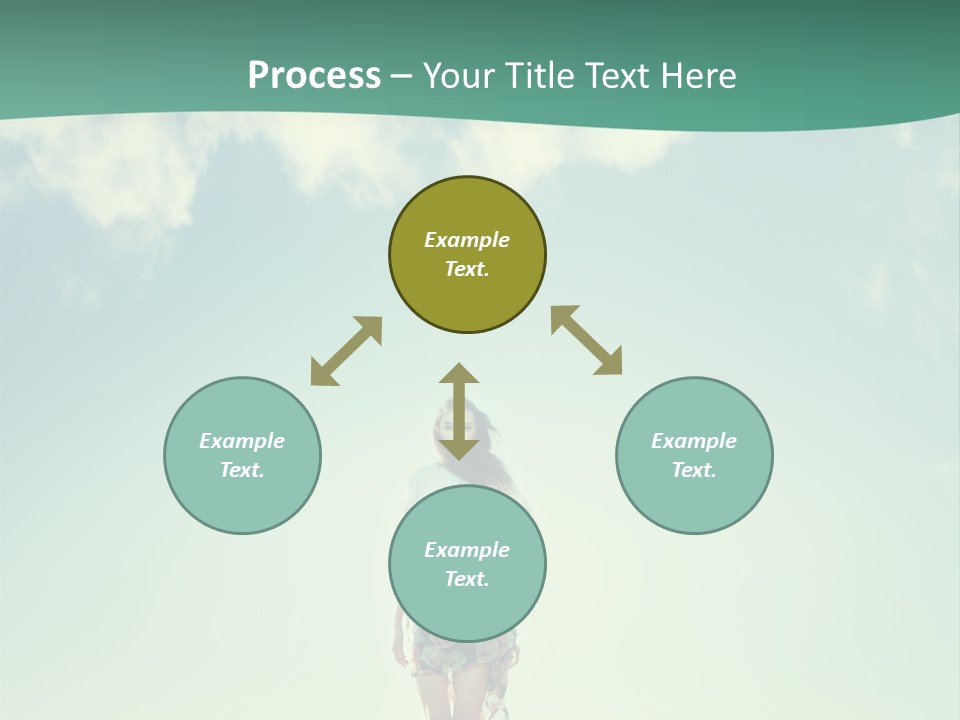 A Woman Standing In A Field With A Blue Sky In The Background PowerPoint Template