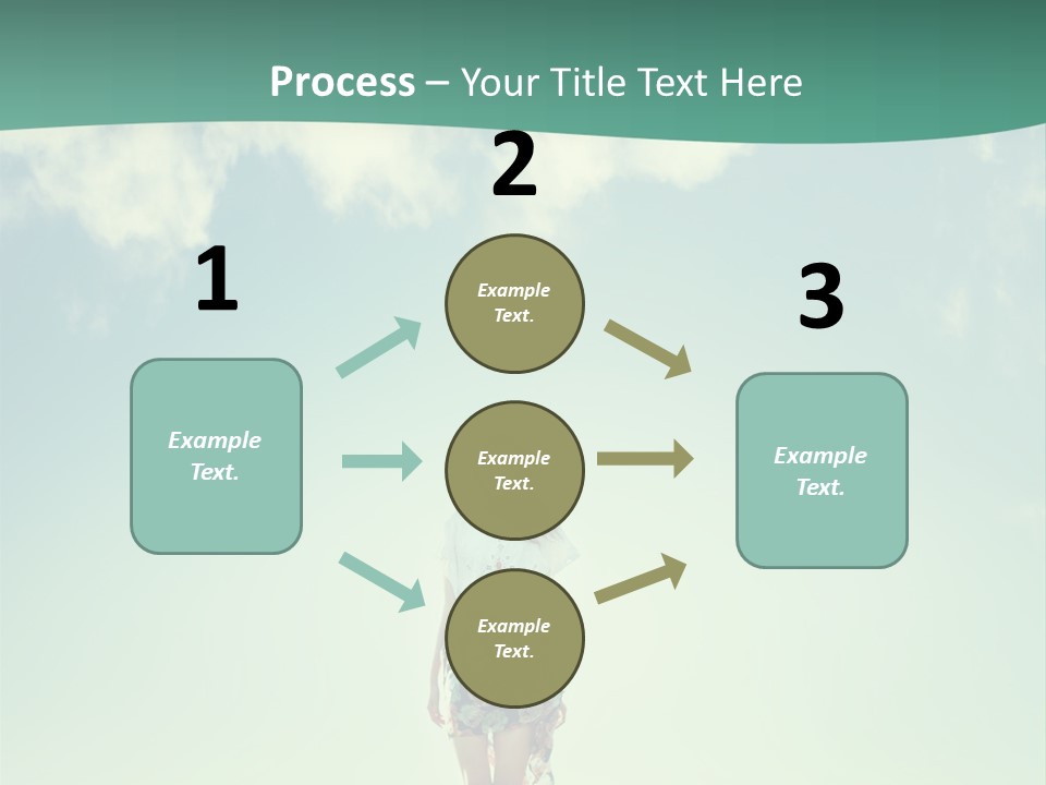 A Woman Standing In A Field With A Blue Sky In The Background PowerPoint Template