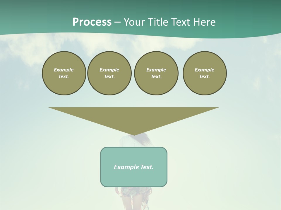 A Woman Standing In A Field With A Blue Sky In The Background PowerPoint Template