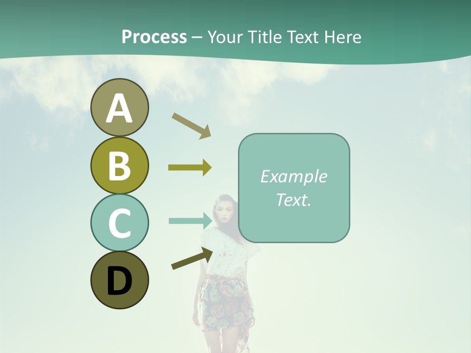 A Woman Standing In A Field With A Blue Sky In The Background PowerPoint Template