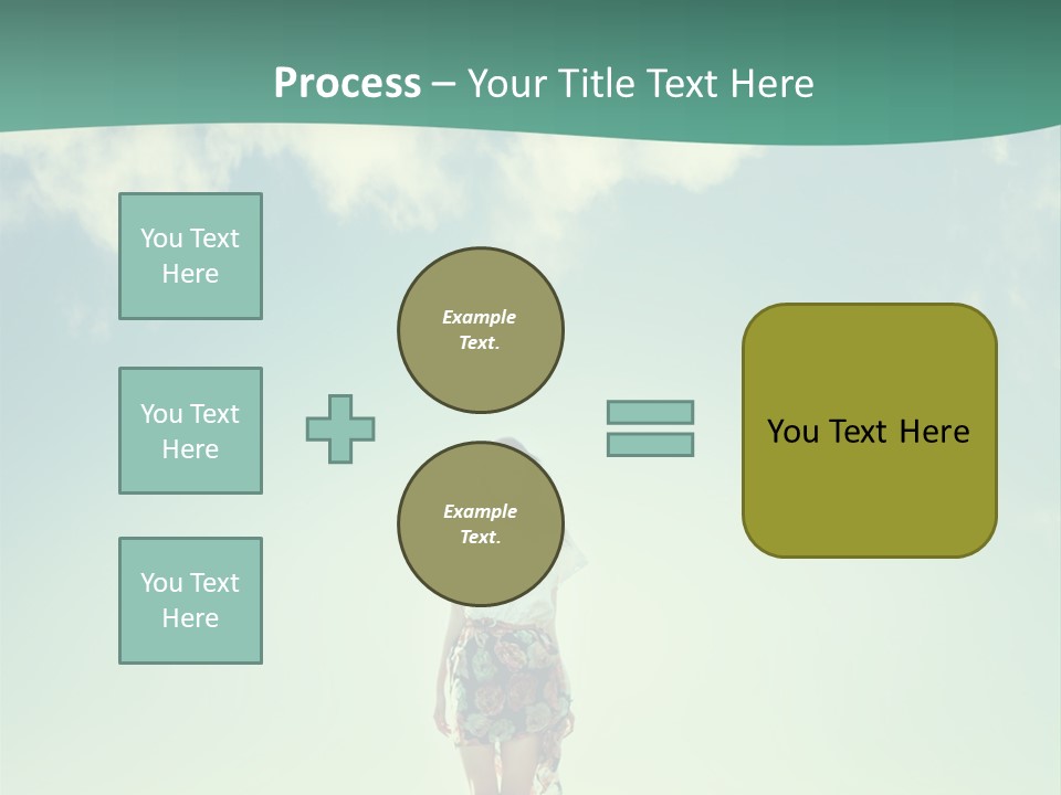 A Woman Standing In A Field With A Blue Sky In The Background PowerPoint Template