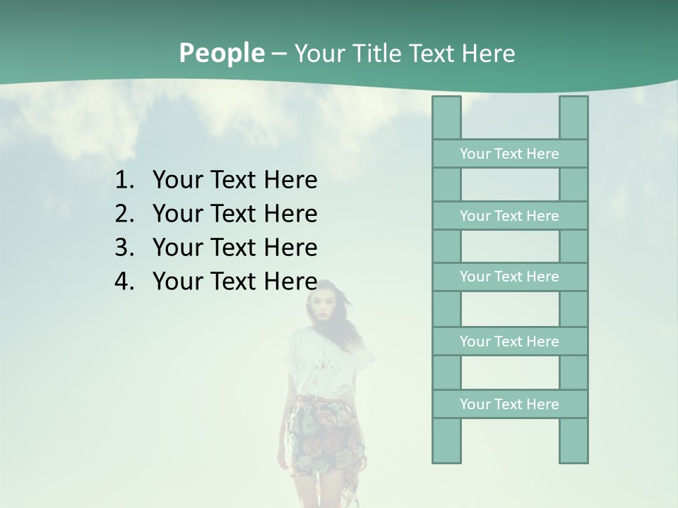 A Woman Standing In A Field With A Blue Sky In The Background PowerPoint Template