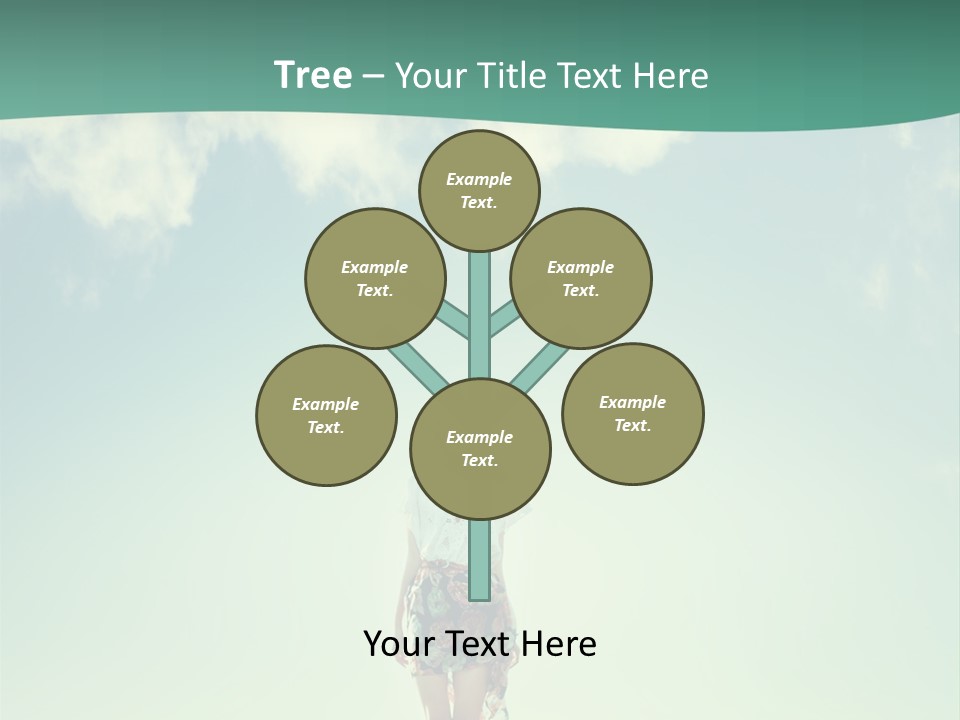 A Woman Standing In A Field With A Blue Sky In The Background PowerPoint Template