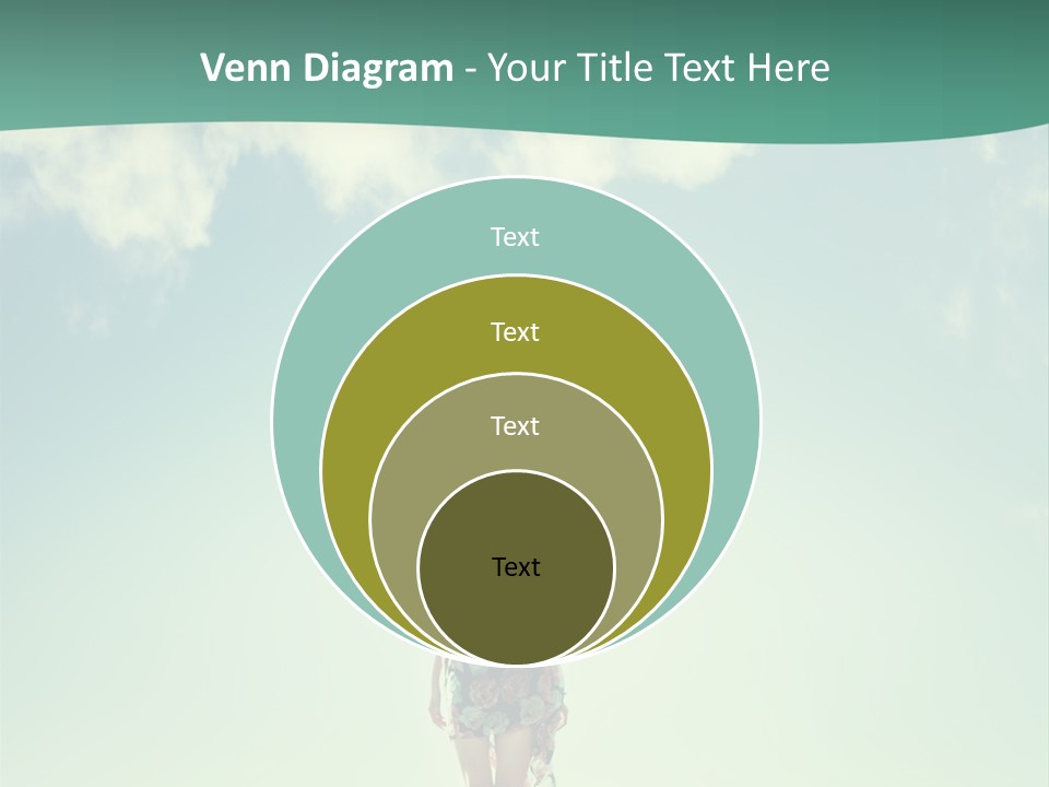 A Woman Standing In A Field With A Blue Sky In The Background PowerPoint Template