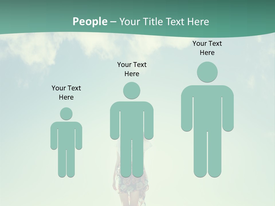 A Woman Standing In A Field With A Blue Sky In The Background PowerPoint Template