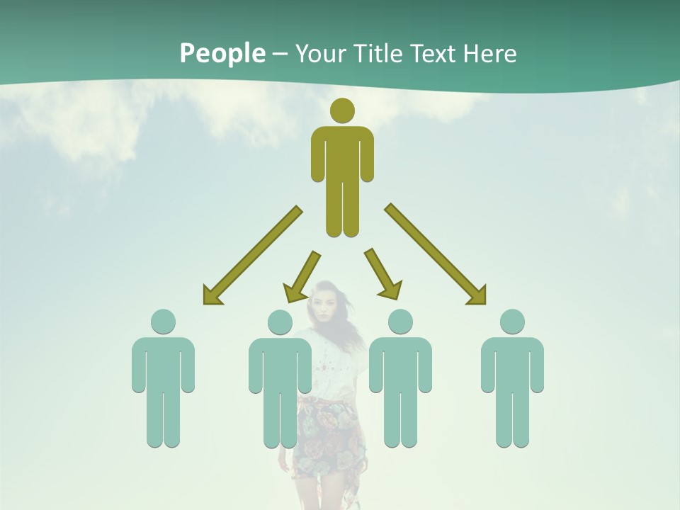 A Woman Standing In A Field With A Blue Sky In The Background PowerPoint Template