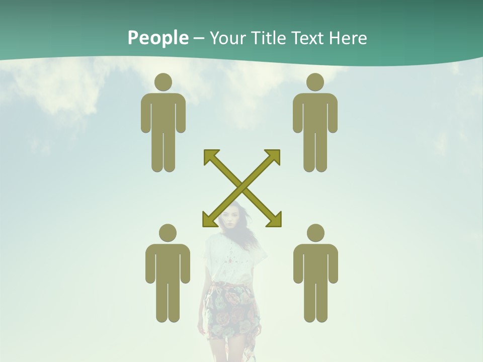 A Woman Standing In A Field With A Blue Sky In The Background PowerPoint Template