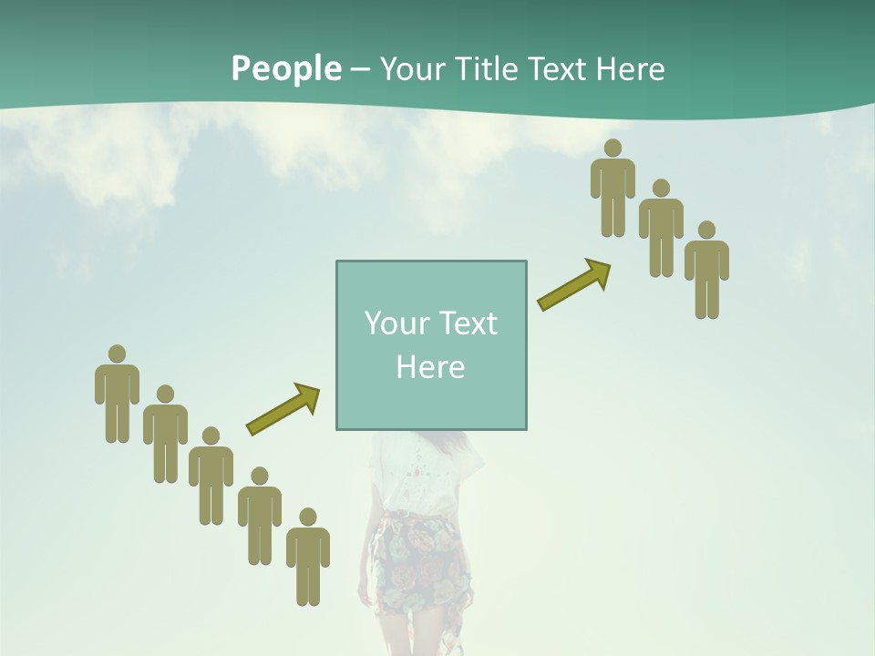 A Woman Standing In A Field With A Blue Sky In The Background PowerPoint Template