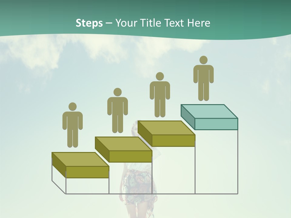 A Woman Standing In A Field With A Blue Sky In The Background PowerPoint Template