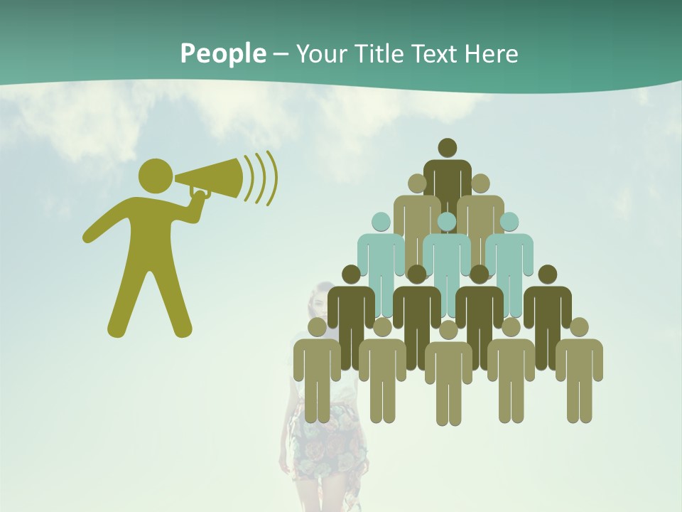 A Woman Standing In A Field With A Blue Sky In The Background PowerPoint Template