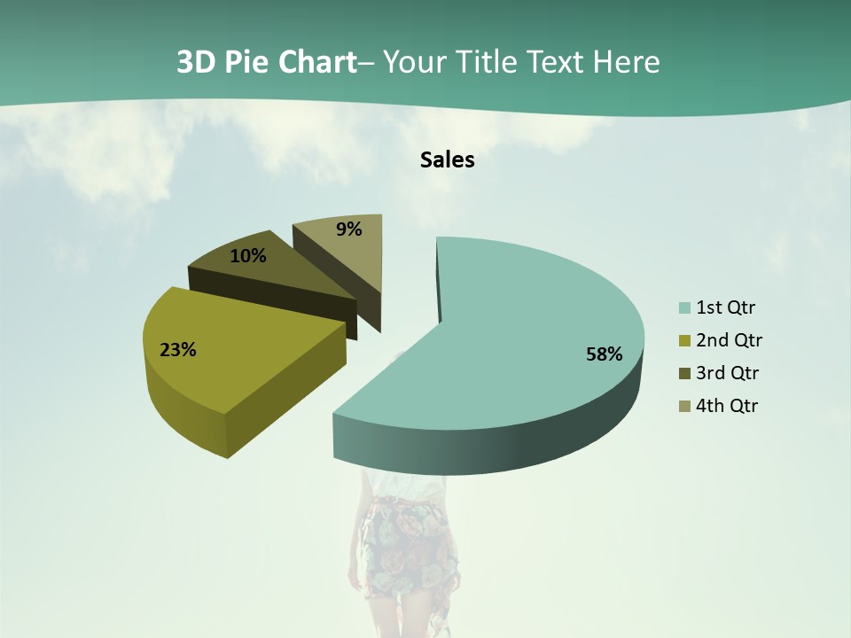 A Woman Standing In A Field With A Blue Sky In The Background PowerPoint Template