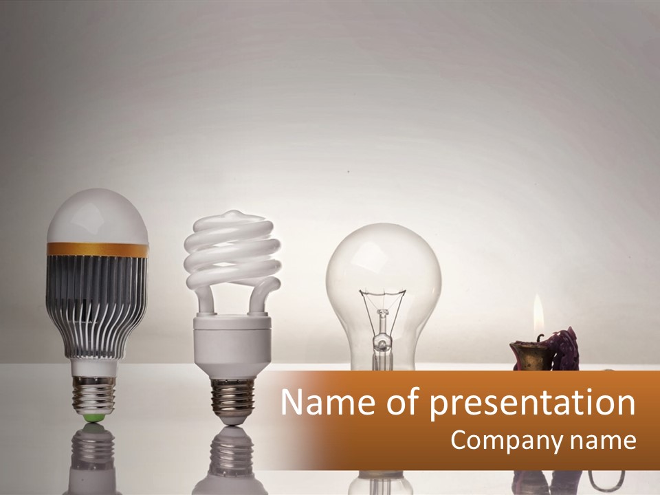 A Group Of Light Bulbs Sitting On Top Of A Table PowerPoint Template